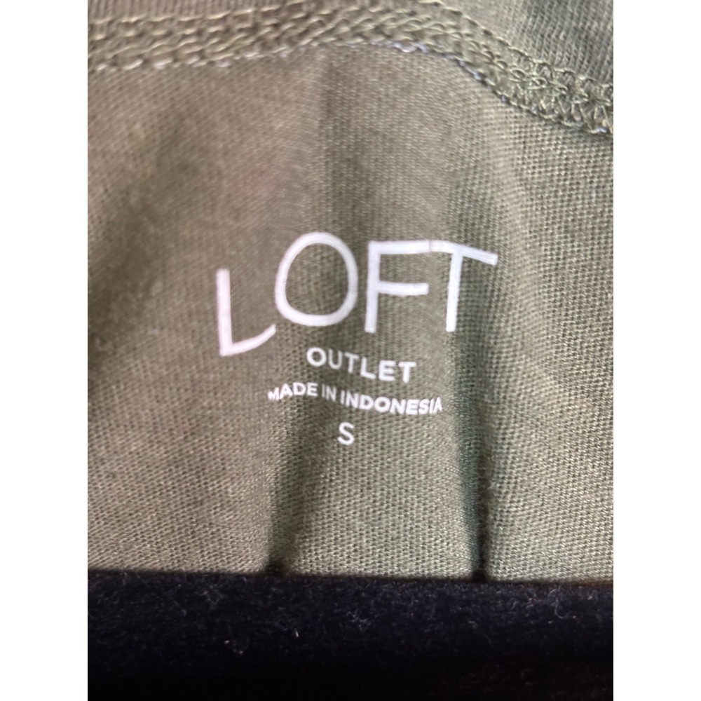 Loft Outlet Sage Green Boat Neck 3/4 Sleeve Cotton Slub Top Womens Size Small - Picture 5 of 6